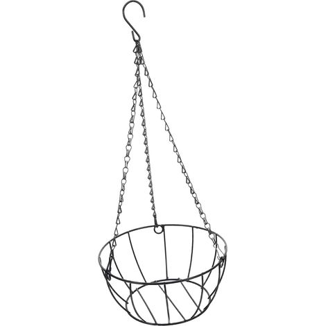 Support suspendu pour plantes, adapté aux pots de fleurs en fer noir. Panier épais (1/5)