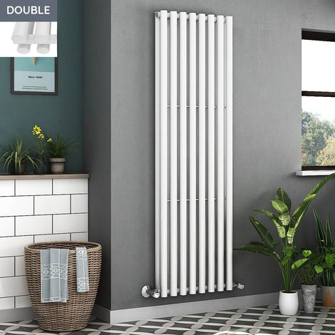 1800 x 545mm White Double Round Tube Vertical Home Radiator (1/5)