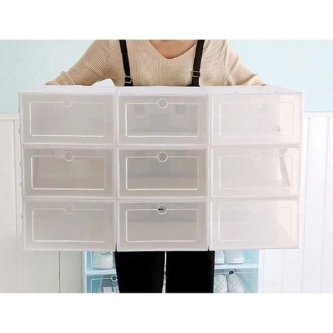 Schuhaufbewahrungsboxen für 20 Personen, Schuhboxen aus Kunststoff, stapelbare Boxen (1/5)