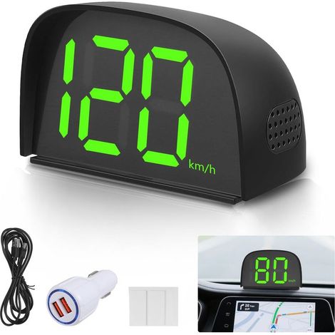 Compteur de vitesse numérique pour voiture, écran tête haute pour voiture, Compteur de Vitesse Intelligent GPS HUD, USB Plug and Play, écran LED grand format pour Vélo Moto Camion Voiture Scooter (1/5)