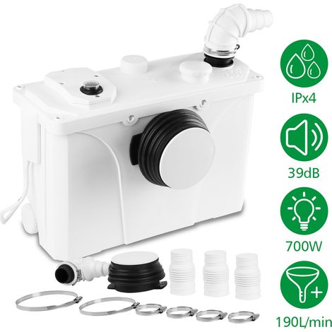 Hebeanlage Fäkalienpumpe 700W Zerkleinerer Kleinhebeanlage pumpe PRO Toilette