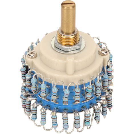 Potentiomètre volume double canal 2×24 dents 20K haute précision pour amplificateur, poignée ronde (1/5)