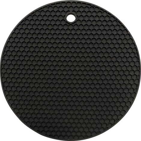 Multifunktionale Silikon-Untersetzer, hitzebeständig bis 240 °C, wasserdicht, (2er-Set), rutschfest, schwarz (1/5)