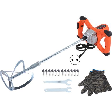 Malaxeur électrique à main 0‑980 tr/min 2100W, perceuse mélangeuse pour peinture et plâtre, fiche UE 220V (1/5)