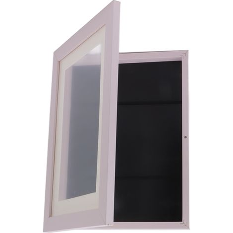 Cadre photo pour enfants en HDF robuste avec fermeture magnétique, cadre photo interchangeable et compartiment de rangement pour les dessins et les bricolages, rose (1/5)