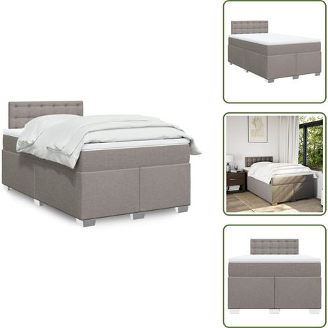 Boxspringbett mit Matratze Taupe 120x200 cm Stoff - Boxspringbett - Boxspringbetten - Bett - Bett Mit Stauraum (1/5)