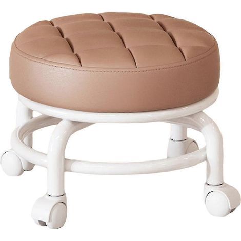 Tabouret roulant pivotant à 360° - Tabouret ménager - Tabouret mobile silencieux avec poulie - Roulettes pivotantes universelles - Idéal pour la cuisine. la maison et le café (1/5)