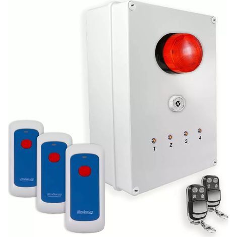 Système d'identification d'alerte sans-fil 900m - 3 boutons / Sirène / Flash / LEDs / Télécommandes d'arrêt (DA600+)