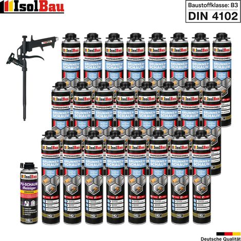 Brunnenschaum 24 x 750ml Bauschaum 1 x Reiniger Schaum Pistole Montageschaum (1/5)