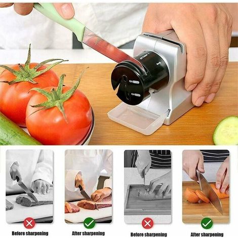 Aiguiseur couteaux electriques,Aiguiseur de couteaux de cuisine, Base Anti-dérapante postuler à couteaux et ciseaux les Tournevis (1/4)