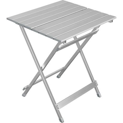 Woltu – Table de camping pliante en aluminium 50.5x46.5x60cm – Charge max 25kg – Pieds renforcés avec patins antidérapants – Légère et durable (1/4)