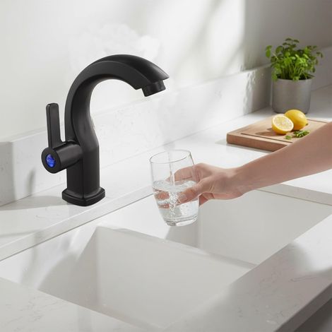 Robinet pour vasque - ABS - noir - monocommande - eau froide (1/5)