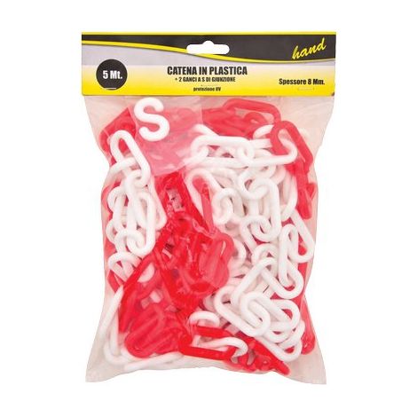 CATENA SEGNALETICA HAND - PLT BIANCO/ROSSO D.MM 8 MT  5- 2 pezzi