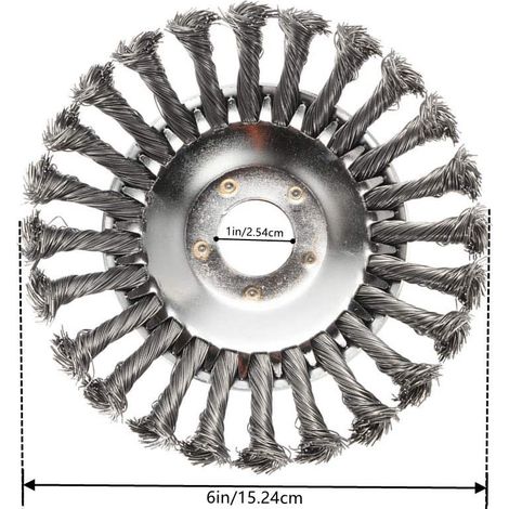 8-Zoll-Stahldraht-Unkrautstecher für Rasenmäher, 6-Zoll-Metallbürstenkopf, Gartenzubehör, rotierende Unkrautentfernungsscheibe (1 Stück) (1/4)