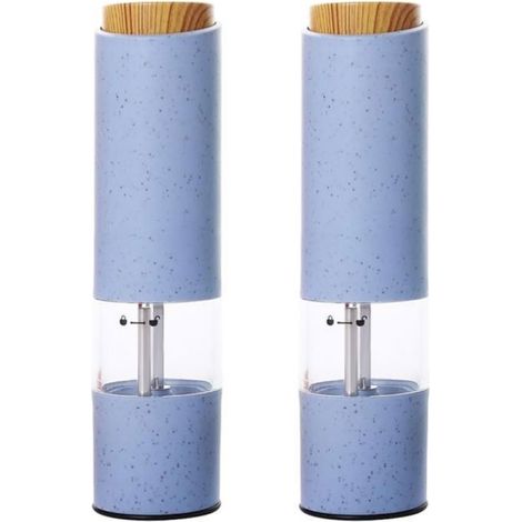Moulin à Sel et Poivre Électrique, 2 Pièces Design Pratique avec Lumière et Réglage de Finesse - bleu (1/3)
