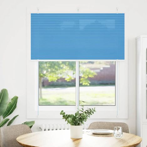 Maison Exclusive - Store plissé bleu 120x150 cm largeur du tissu 119,4cm polyester