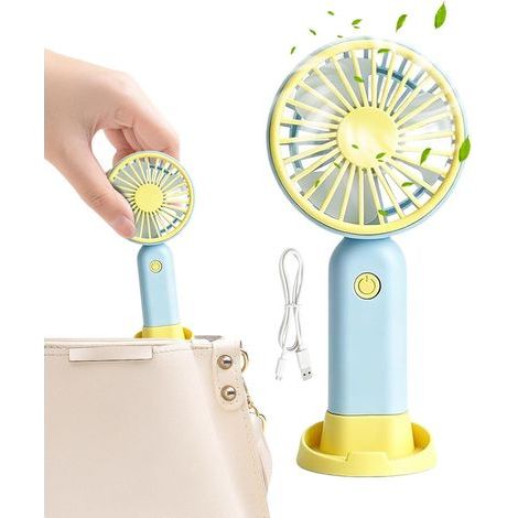 Portable manuel ventilateur poche rechargeable été gadget trois vitesses Mini ventilateur à main pour l'extérieur, plage, voiture, bureau, chambre et camping (1/5)
