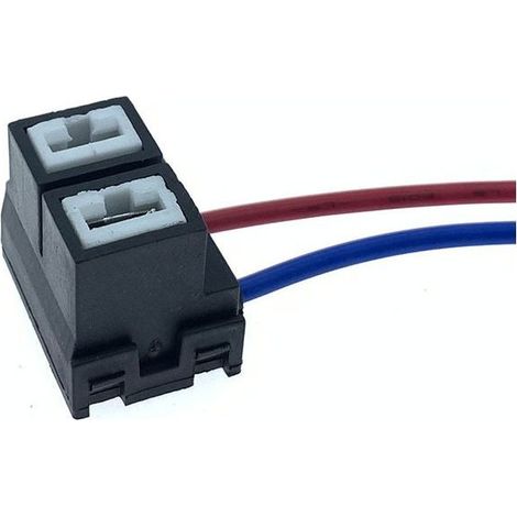 Douille H7 décentrée en céramique pour ampoule de voiture avec fiche à deux broches en fil de cuivre Douille H7 pour ampoule de voiture - Fiche à une broche
