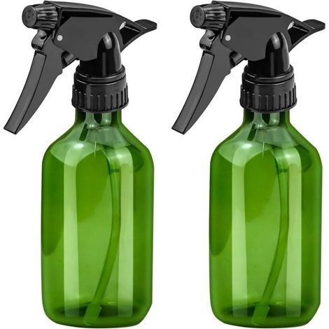 Vaporisateurs anti-fuites - Embout réglable - Brume fine et jet d'air pour la coiffure, les sprays à base de plantes et plus encore - Lot de 2, vert, 300 ml (1/5)