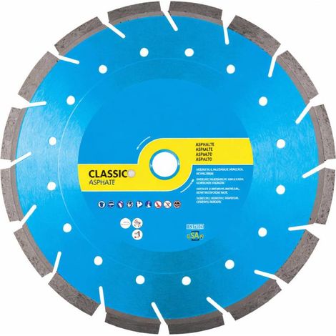 Disque Diamant Segments D. 300 x Al. 25.4/22.23 x Ht. 10 x Ep. 3.2 mm - Asphalte, Béton Armé, Pierre, Granit - Diamwood