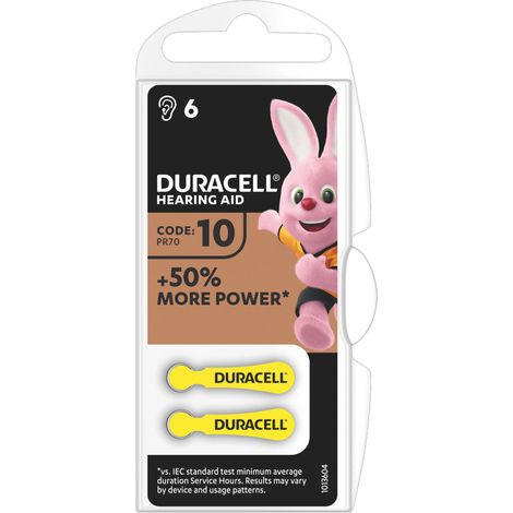 Duracell PILA PER APPARECCHI ACUSTICI 10 6 PZ. 10.00 confezioni