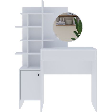 Schminktisch aus Holz "Mup" 105 x 35 x 151 cm - Weiß