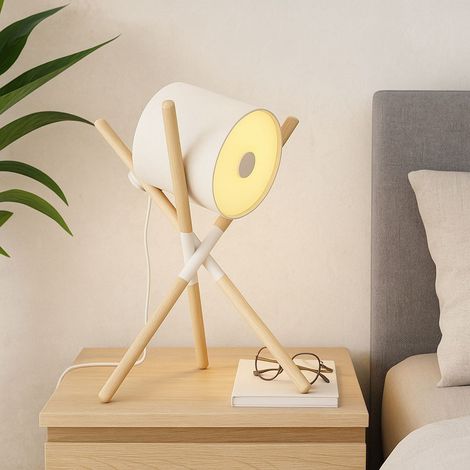 Lampe à poser nordique "FOCUS" - 3 x E27 / G45 - Blanc (1/5)