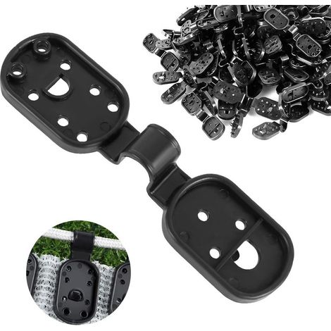 Confezione da 100 mollette di plastica per l'ombra - Mini clip nere - Multiuso - Rete di protezione solare - Clip di fissaggio per (1/5)