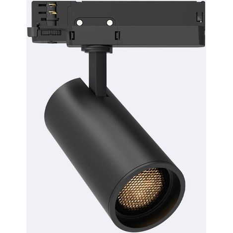 Faretto LED Fasano Nero 30W Anti-abbagliamento Regolabile per Binario Trifase 3200K Bianco Caldo