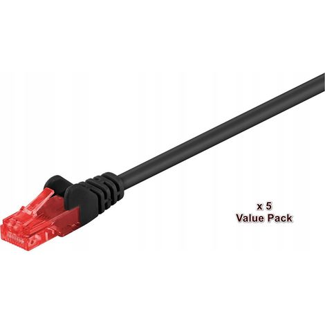 MicroConnect U/UTP CAT6 15M Czarny 5 opak