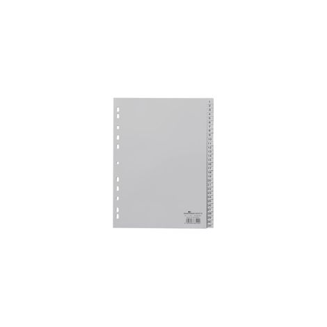 Durable 6523-10 - 6523 - separador a4 31 teclas 1-31 cantos preimpresos en ppl, gris (paquete mÙltiple)