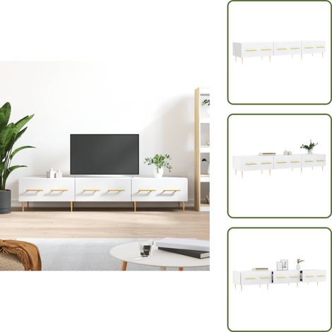 TV-Schrank Weiß 150x36x30 cm Holzwerkstoff - TV Schrank - Fernsehtisch - Holzwerkstoff Möbel - Weißer TV Stand - Wohnzimmermöbel
