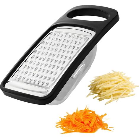 1 Cortador/picador de frutas y verduras de acero inoxidable con protector de cuchilla — Negro práctico (1/4)