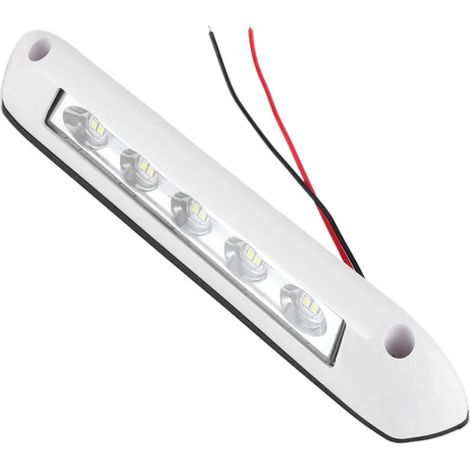 1 Lampe LED étanche 12V/24V, 8W plastique industriel, diffuseur transparent, camping-car auvent (1/5)
