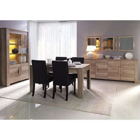 Sala da pranzo FARRA: credenza, vetrina, 3 specchi e tavolo con LED (1/5)