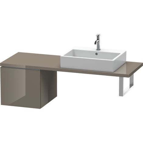 Duravit L-Cube Base pour console, largeur 420mm, profondeur 477mm, 1 tiroir, Coloris: Laque haute brillance Gris Flanelle - LC582108989 (1/4)