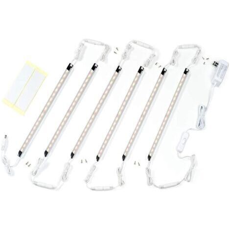 LED-Unterbauleuchten-Set, 6 verbindbare Lichtleisten, LED-Streifen für die Unterbaubeleuchtung, 300 mm x 6, mit Schalter (Warmweiß, 3000K) (1/5)