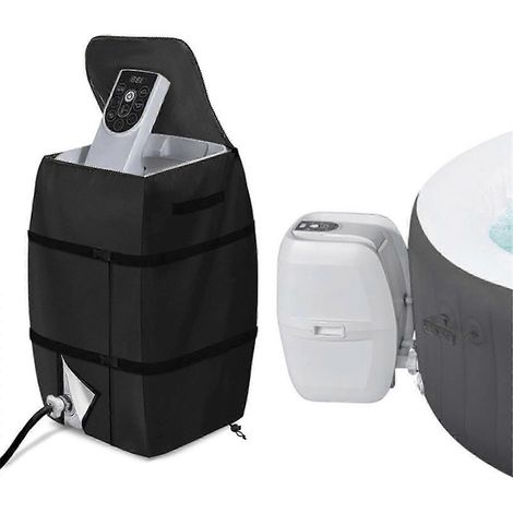 Housse de protection hivernale extérieure avec fermeture éclair pour pompe de chauffage de spa/jacuzzi, compatible avec Lazy Spa. (1/3)