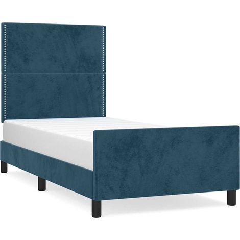 Maison Exclusive - Giroletto senza Materasso Blu Scuro 100x200 cm in Velluto (1/5)