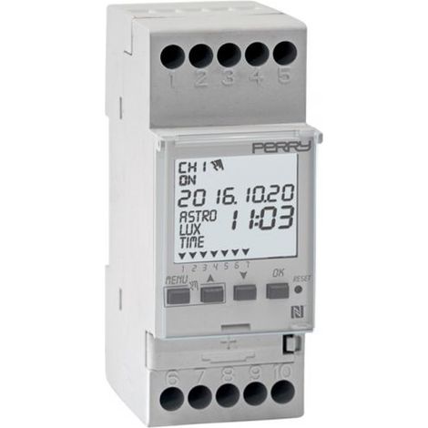 Perry Interruttore orario digitale NFC 2 DIN - 1IO4091NFC