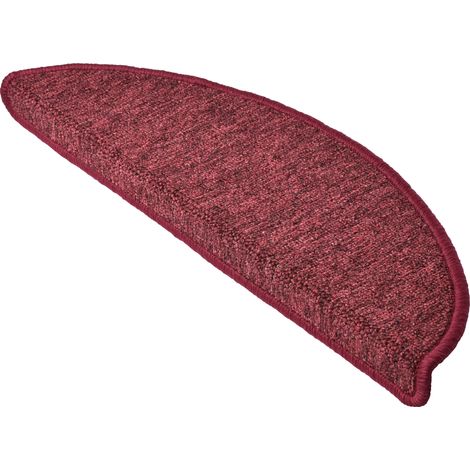 Beautissu Set da 15 tappetini per scale - passatoie per singoli gradini in un set risparmio da 15 unità (55 x 15 cm) - a forma di mezzaluna Bordeaux, 55 x 15 x 4 cm (1/3)