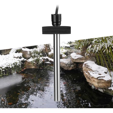 Chauffage de Bassin Extérieur 150W 300W 600W Chauffage d'Aquarium pour Petits Bassins, Dégivreur de Bassin avec Long Câble et Mousse Flottante (150W) (1/5)