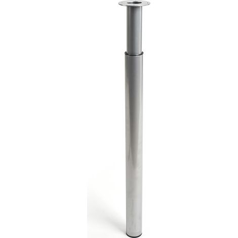 Pata extensible de acero cilíndrica con una altura de hasta 886 mm y acabada en aluminio. Dimensiones: 60x100x866 mm -