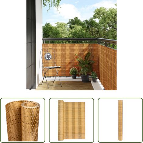vidaXL Protection contre le bruit - Paravent de balcon marron clair 400x80 cm résine tressée (1/5)