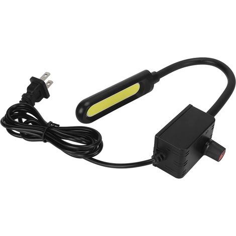 Lampe de travail magnétique flexible à col de cygne avec interrupteur à molette et base magnétique, facile à contrôler, pour tour à coudre, prise US 110-240 V (1/5)