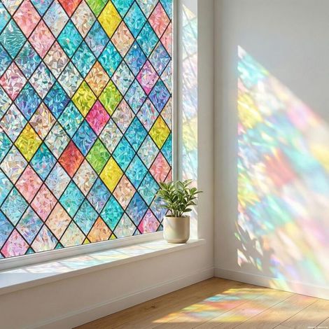 Film Fenêtre 3D Arc-en-ciel – Protection Intimité 60x500cm (1/5)