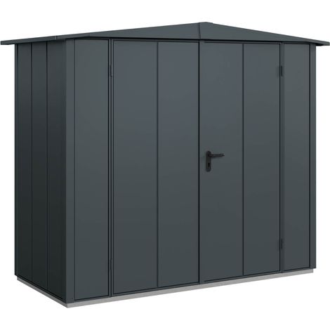 Hörmann Metall-Gerätehaus Berry Modern mit Satteldach Typ 1, 259 x 121 cm, anthrazitgrau, 3,1 m², 2-flüglige Tür (1/5)