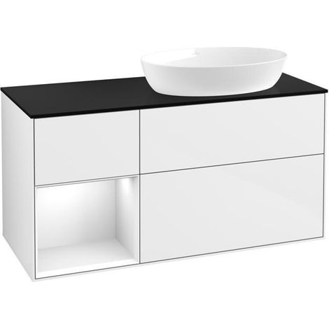 V&B Waschtischunterschrank FINION 1200x603x501mm Regal glos. wh glos. wh