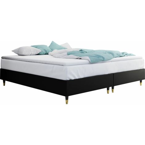 Lit boxspring Logan 109, Soft 011, Continental, Double, 160x200, Faux cuir, Disponible, 160x200x47cm (1/4)
