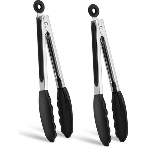 Lot de 2 Pinces de Cuisine de 26,5 cm, Pince pour Friteuse à Air Pince Retriever Pince de Cuisine Résistant à la Chaleur Poignée Antidérapante Résistante à La Chaleur pour Le Barbecue (1/5)